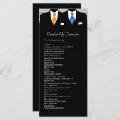 Mr en Mr Blue / Sinaasappel Gay Wedding Service Be Programmakaart (Voorkant / Achterkant)