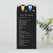 Mr en Mr Blue / Sinaasappel Gay Wedding Service Be Programmakaart (Staand voorkant)