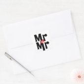 Mr. en Mr. Bold Modern Wedding Vierkante Sticker (Envelop)