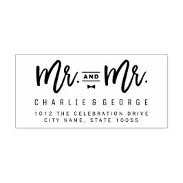 Mr en Mr Bow Stropdas Script Gay Bruiloft Rubber S Rubberstempel