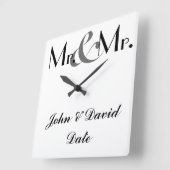 Mr. en Mr Custom GAY MANNEN Clock Gift Vierkante Klok (Hoek)
