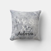 Mr. en Mr. Custom noemen grijs marmer gay bruiloft Kussen (Voorkant)