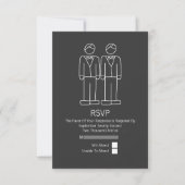 Mr en Mr Doodle Chalkboard Gay Wedding RSVP (Voorkant)