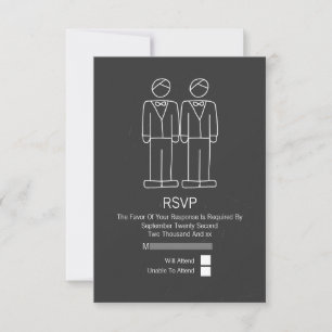 Mr en Mr Doodle Chalkboard Gay Wedding RSVP