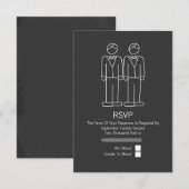 Mr en Mr Doodle Chalkboard Gay Wedding RSVP Kaartje (Voorkant / Achterkant)