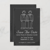 Mr. en Mr. Doodle Grooms Gay Save the Date Wedding (Voorkant / Achterkant)
