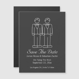 Mr. en Mr. Doodle Save The Date Homo Wedding Magnetische Uitnodiging