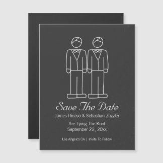 Mr. en Mr. Doodle Save The Date Homo Wedding Magnetische Uitnodiging