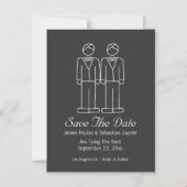 Mr. en Mr. Doodle Save The Date Homo Wedding Magnetische Uitnodiging (Voorkant)