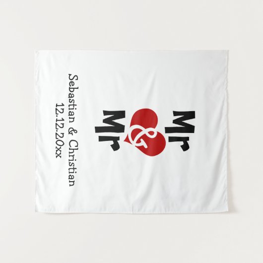 Mr. en Mr. Foto achtergrond gepersonaliseerde homo Wandkleed (Voorkant (horizontaal))