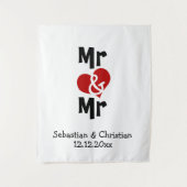 Mr. en Mr. Foto achtergrond gepersonaliseerde homo Wandkleed (Voorkant)