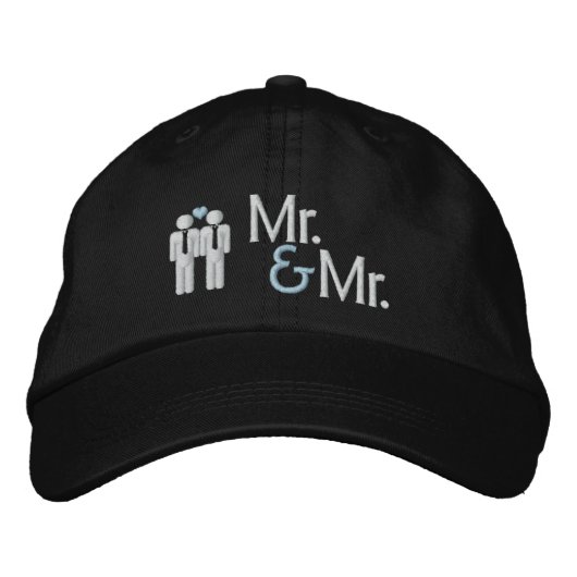 Mr en Mr Gay Wedding Geborduurde Pet (Voorkant)