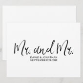 "Mr. en Mr." Gay Wedding Sign | Stijlvol papier (Voorkant / Achterkant)