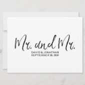 "Mr. en Mr." Gay Wedding Sign | Stijlvol papier (Voorkant)