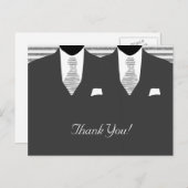 Mr en Mr Grey pak en Stropdas Gay Wedding Dank je Briefkaart (Voorkant / Achterkant)
