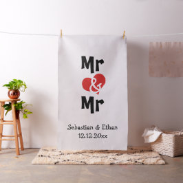 Mr en Mr Heart Gay Wedding Custom Photo Backdrop Stof