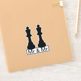 Mr. en Mr. King schaakstukken homohuwelijk Sticker