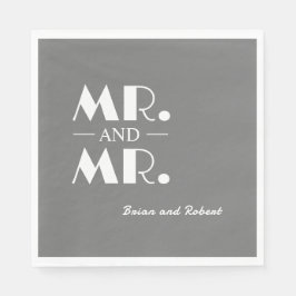 Mr en Mr LBGTQ gepersonaliseerde cocktailservetten Servet