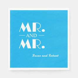 Mr en Mr LBGTQ gepersonaliseerde cocktailservetten Servet