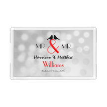 Mr. en Mr. Lesbian Wedding Gift Acrylic Tray
