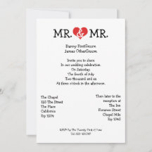 Mr en Mr Love Heart Gay Wedding