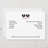 Mr en Mr Love Heart Tuxedo Gay Wedding Kaart (Achterkant)