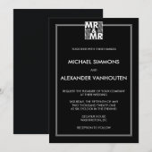 Mr en Mr modern bruiloft uitnodigingen (Voorkant / Achterkant)