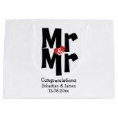 Mr en Mr Modern gepersonaliseerd zwart en rood Groot Cadeauzakje (Voorkant)
