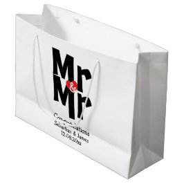 Mr en Mr Modern gepersonaliseerd zwart en rood Groot Cadeauzakje