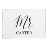 Mr. en Mr Modern Typography Gay Couple Wedding Zij Kussensloop (Voorkant-Rechts)