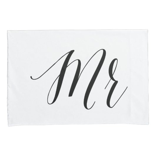 Mr en Mr Modern Typography Wedding Gay Couple Kussensloop (Voorkant-Rechts)