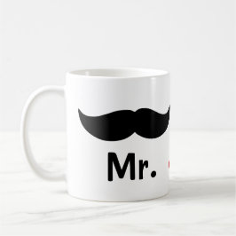 Mr en Mr Mustache Homo bruiloft Koffiemok