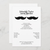 Mr en Mr Mustache Wedding Kaart (Voorkant / Achterkant)