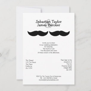 Mr en Mr Mustache Wedding Kaart