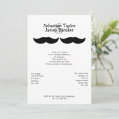 Mr en Mr Mustache Wedding Kaart (Staand voorkant)