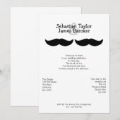 Mr en Mr Mustache Wedding Kaart (Voorkant / Achterkant)