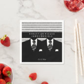 Mr en Mr pak en zwarte Stropdassen Gay Wedding Servetten (Insitu)