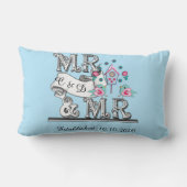 Mr. en Mr. Personalized Gay Wedding Gift Kussen (Achterkant)
