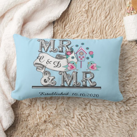 Mr. en Mr. Personalized Gay Wedding Gift Kussen (Deken)