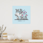 Mr. en Mr. Personalized Gay Wedding Gift Poster (Keuken)