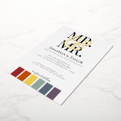 Mr. en Mr. Rainbow Gay Elegant Wedding Folie Uitnodiging (Gedraaid)