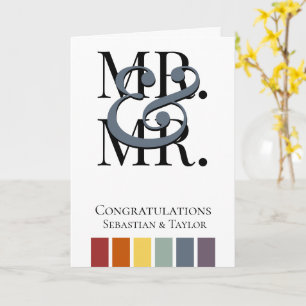 Mr en Mr Rainbow Gay Wedding Gefeliciteerd Kaart