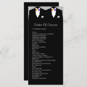 Mr en Mr Rainbow Stropdas Gay Wedding Service best Programmakaart (Voorkant / Achterkant)
