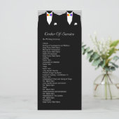 Mr en Mr Rainbow Stropdas Gay Wedding Service best Programmakaart (Staand voorkant)