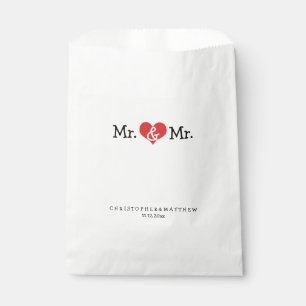 Mr en Mr Red Heart Wedding Personalized Bedankzakje