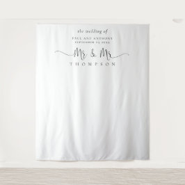 Mr en Mr Script Huwelijksfotobackdrop voor homosek Wandkleed