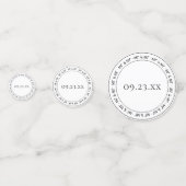 Mr. en Mr. Simple Modern Black White Party Confetti (Achterkanten)