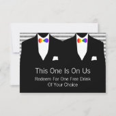 Mr en Mr. Suit en Bow Stropdas Gay Wedding (Regenb Bedankkaart (Voorkant)