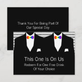 Mr en Mr. Suit en Bow Stropdas Gay Wedding (Regenb Bedankkaart (Voorkant / Achterkant)
