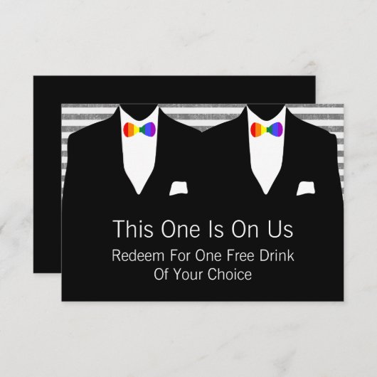 Mr en Mr. Suit en Bow Stropdas Gay Wedding (Regenb Bedankkaart (Voorkant / Achterkant)